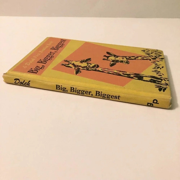 Vintage 1959 Big Bigger Biggest  Dolch First Reading Book Giraffes - Picture 3 of 16